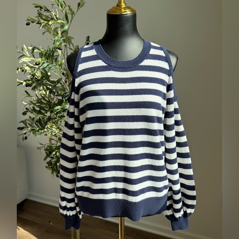 Michael Kors‎ Navy and White Striped Sweater